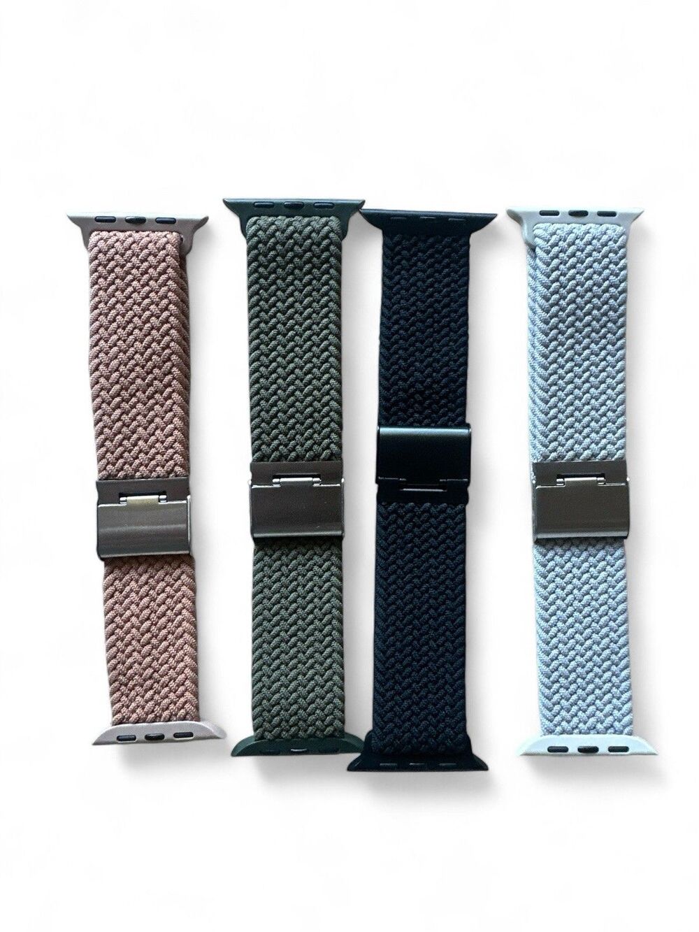 Knossen 4 Pack Stretchy Nylon Braided Watch Bands for Apple Watch 4 3 2 1 SE